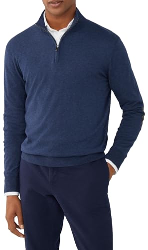 Hackett London Herren Cotton Cashmere HZIP Strickwaren, Blue (Navy), S von Hackett London