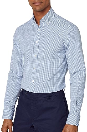 Hackett London Herren Essentielles Gingham Hemd, Weiß (Weiß/Blau), M von Hackett London