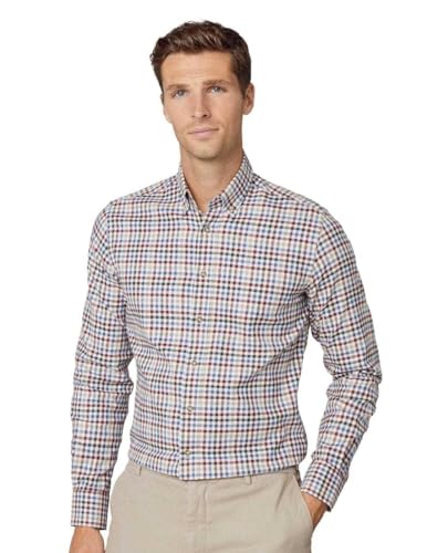 Hackett London Herren Flanell, 3 Farben, Gingham Hemd, Rot (rot/grün), M von Hackett London