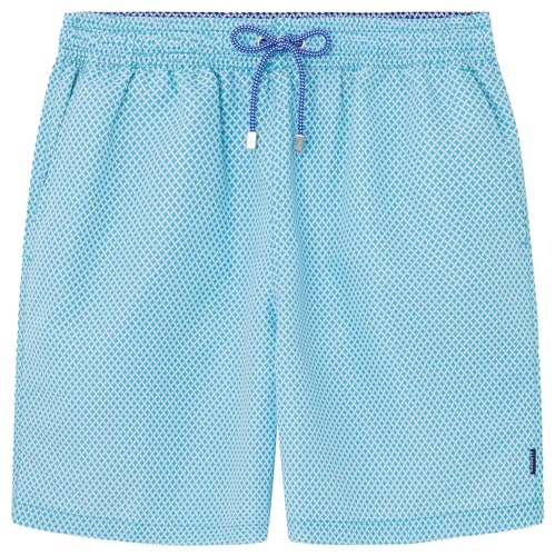 Hackett London Herren Grid Tailored Shorts, Blue (Light Turquoise Blue), S von Hackett London