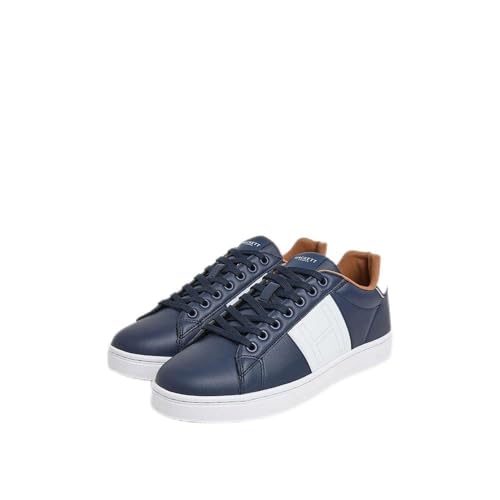 Hackett London Herren Harper Monogramm Sneaker, Blau/Marineblau, 40.5 EU von Hackett London