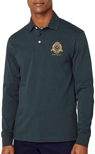 Hackett London Herren Heritage Logo Rugby Polohemd, Grün (dunkelgrün), M von Hackett London