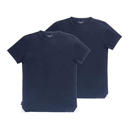 Hackett London Herren 2pk Crew Neck Unterhemd, 595navy, L von Hackett London