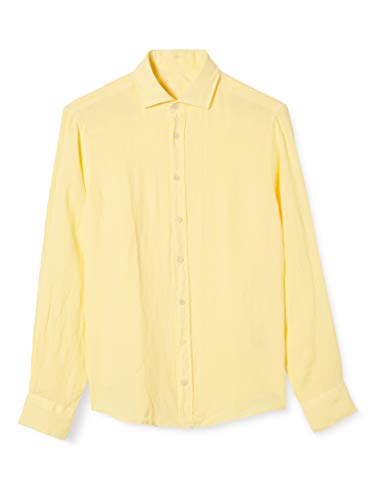 Hackett Herren Garment Dye Ln Ks Businesshemd, Gelb (009pale Yellow 009), 39 (Herstellergröße: M) von Hackett London