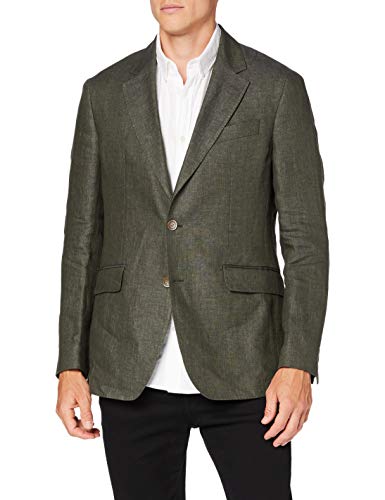 Hackett Herren Jacke Delave Linen Hopsack, Grün (765khaki Green 765), Medium (Herstellergröße: 42) von Hackett London