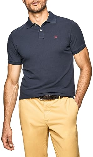 HACKETT LONDON Herren Slim Fit Logo Polo Shirt, Blue (Navy), L von Hackett London