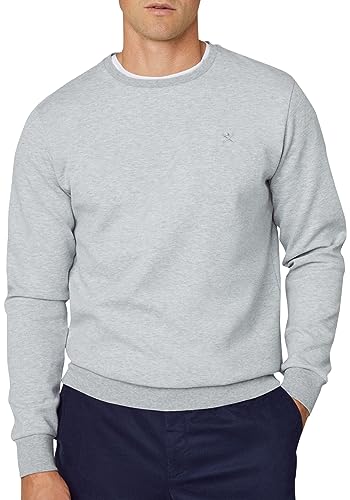 Hackett London Herren Double Knit Crew Sweatshirt, Grey (Light Grey), M von Hackett London