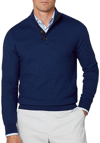 Hackett London Herren Mikrowebstich Pullover, Blau (dunkler Denim), Large von Hackett London