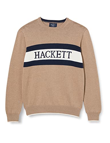 HACKETT LONDON Boy's Hackett SKI STR Crew Pullover Sweater, Multi Taupe, 11 Years von Hackett London