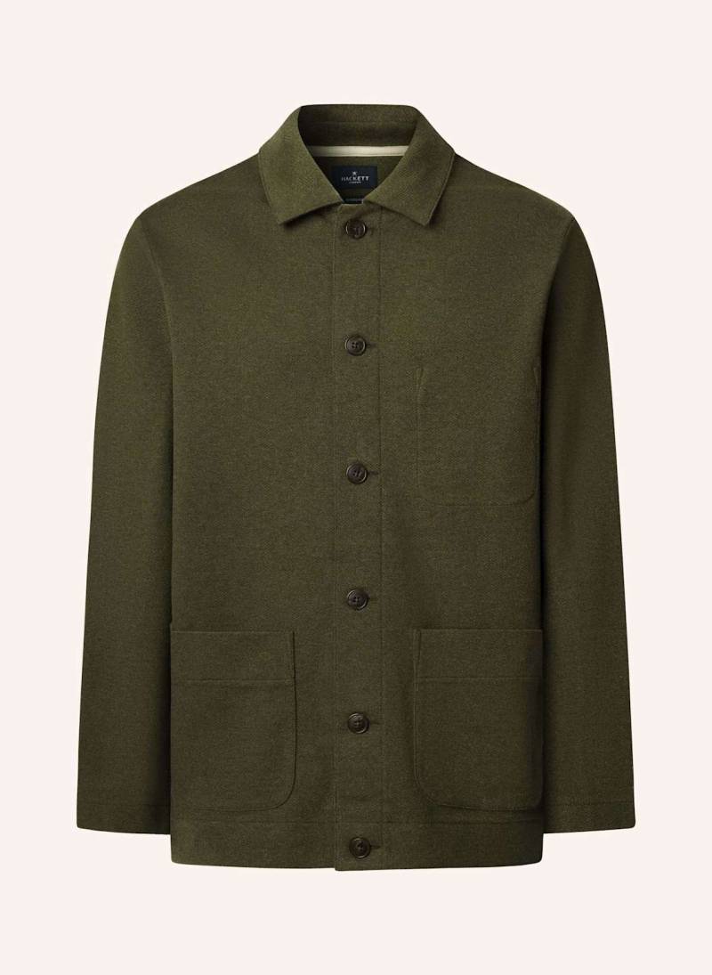 Hackett London Fieldjacket Hbone Jacq  Shirt gruen von Hackett London