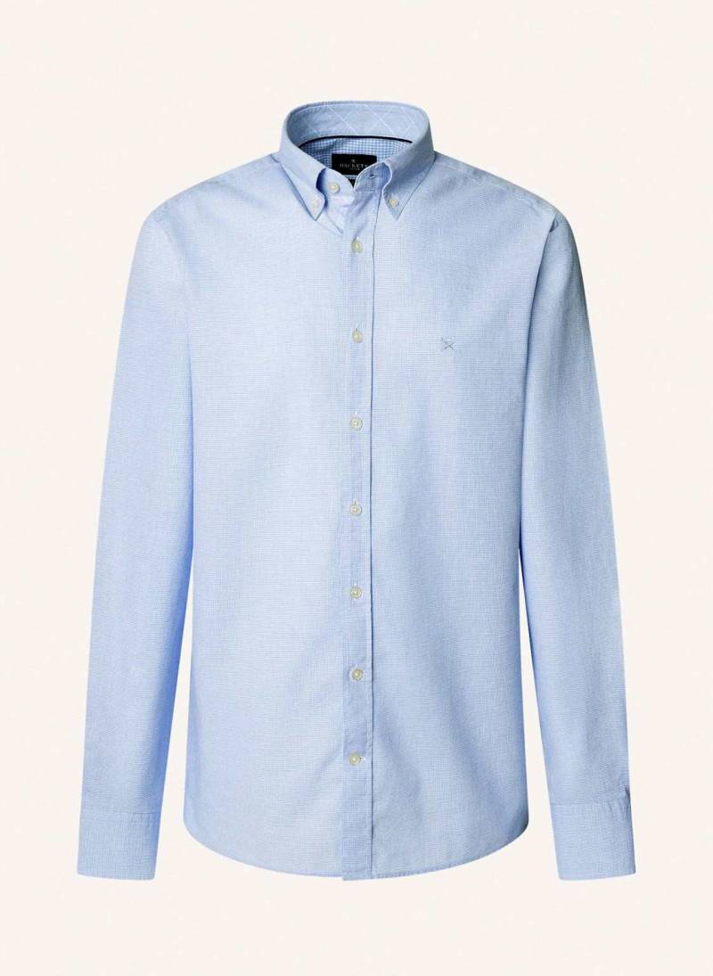 Hackett London Freizeithemd Cot Lin Multi Trim blau von Hackett London