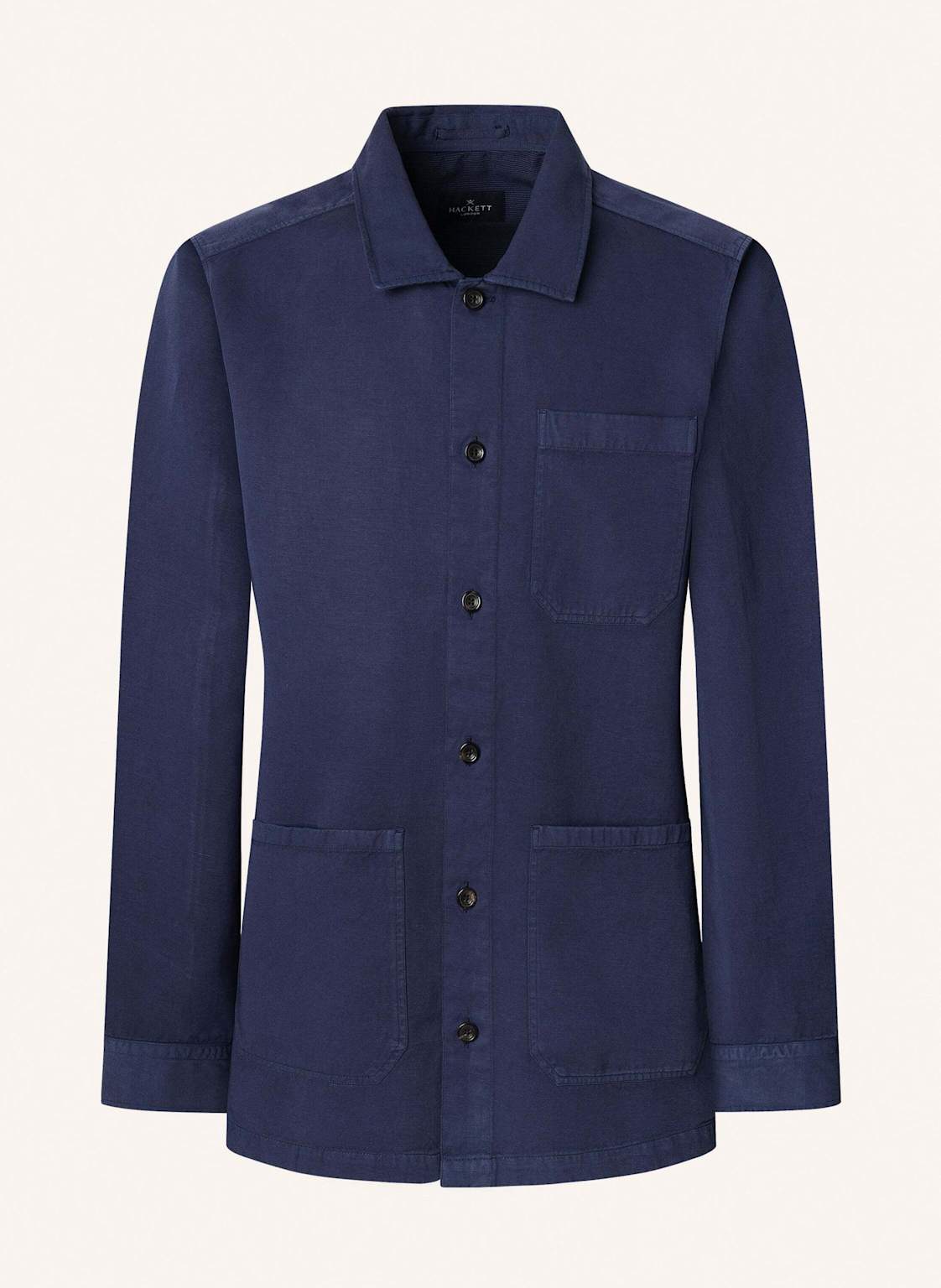 Hackett London Freizeithemd Cot Lin Overshirt blau Hackett London Freizeithemd Cot Lin Overshirt blau von Hackett London