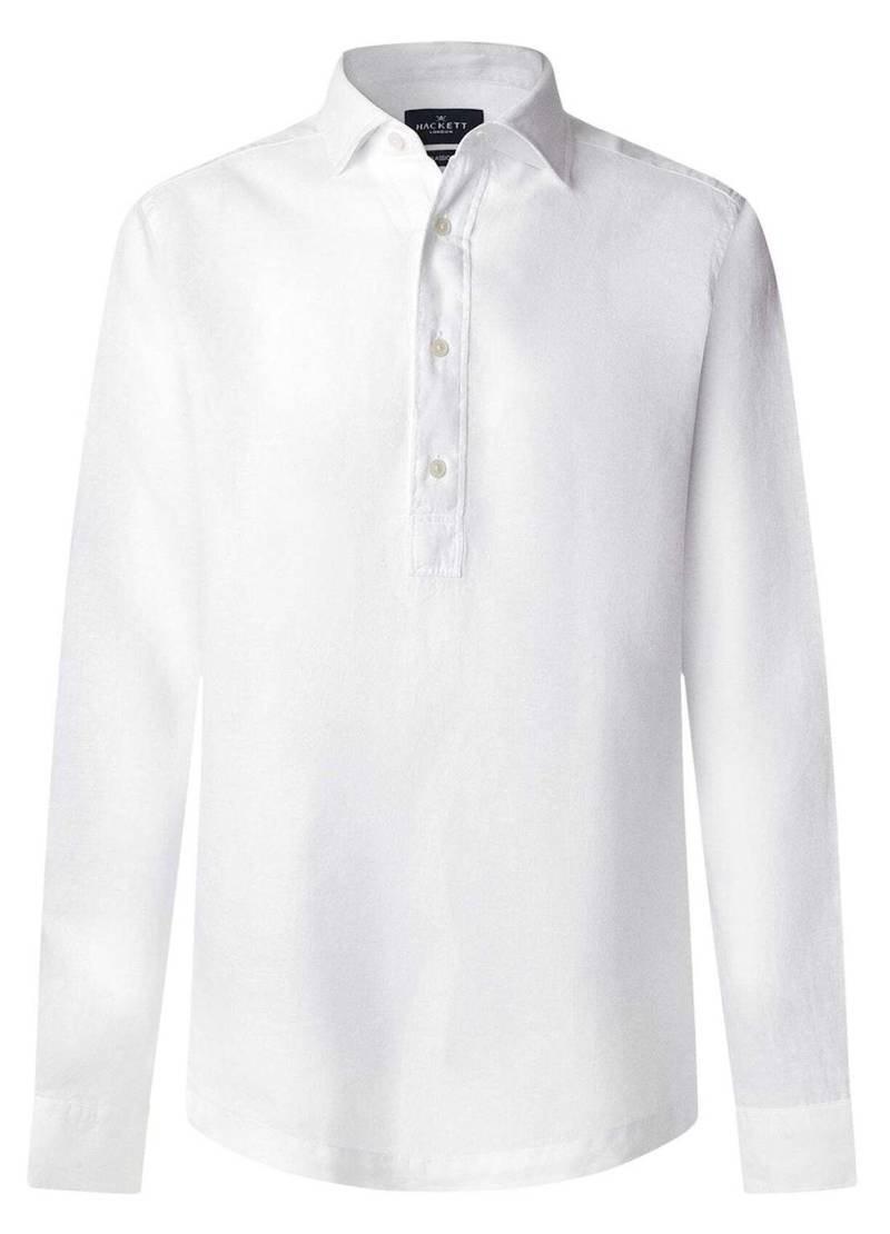 Hackett London Freizeithemd Ess Gmd Linen Half Plk weiss von Hackett London