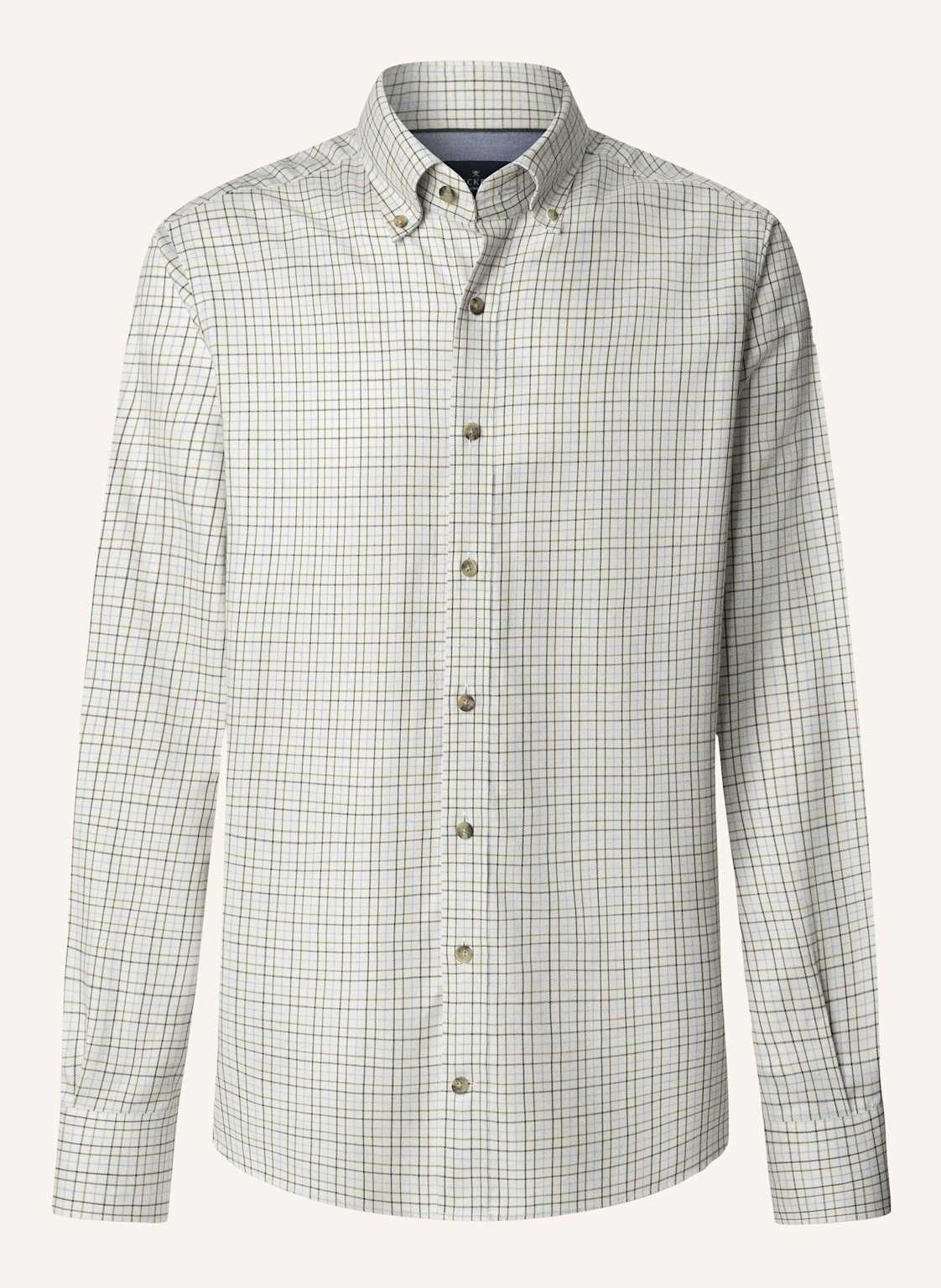 Hackett London Freizeithemd Flannel Tattersall gruen von Hackett London