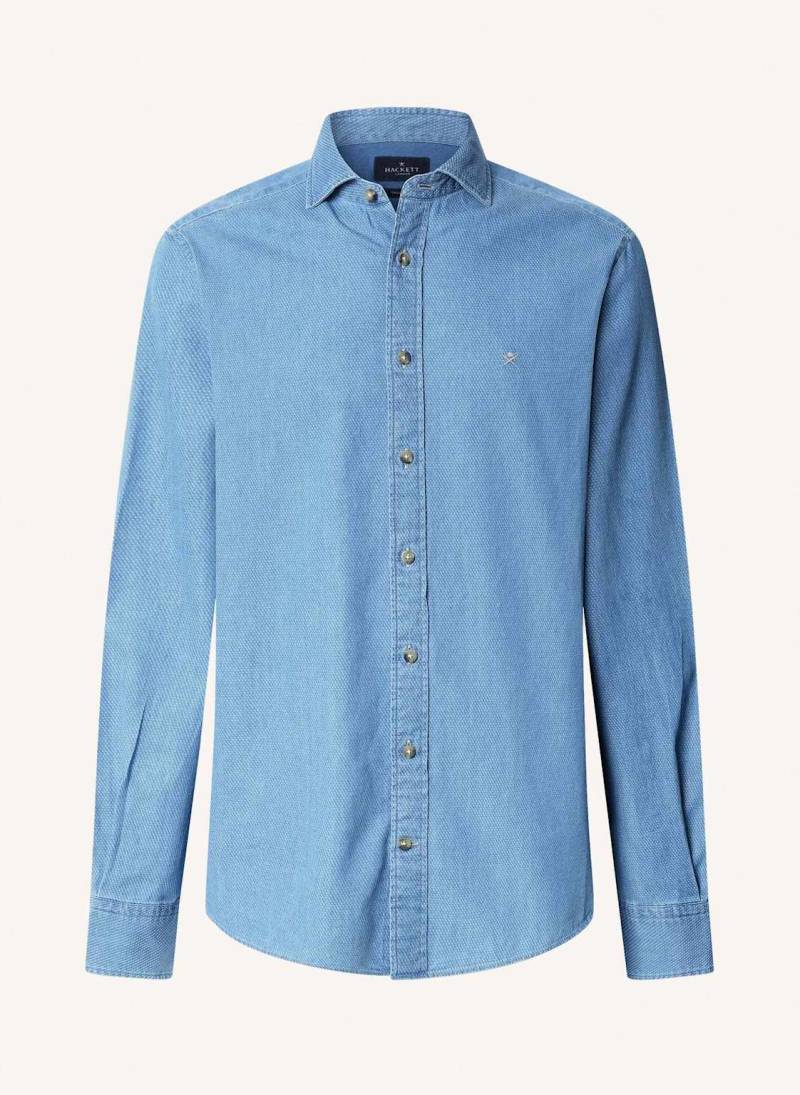 Hackett London Freizeithemd Indigo Dobby blau von Hackett London