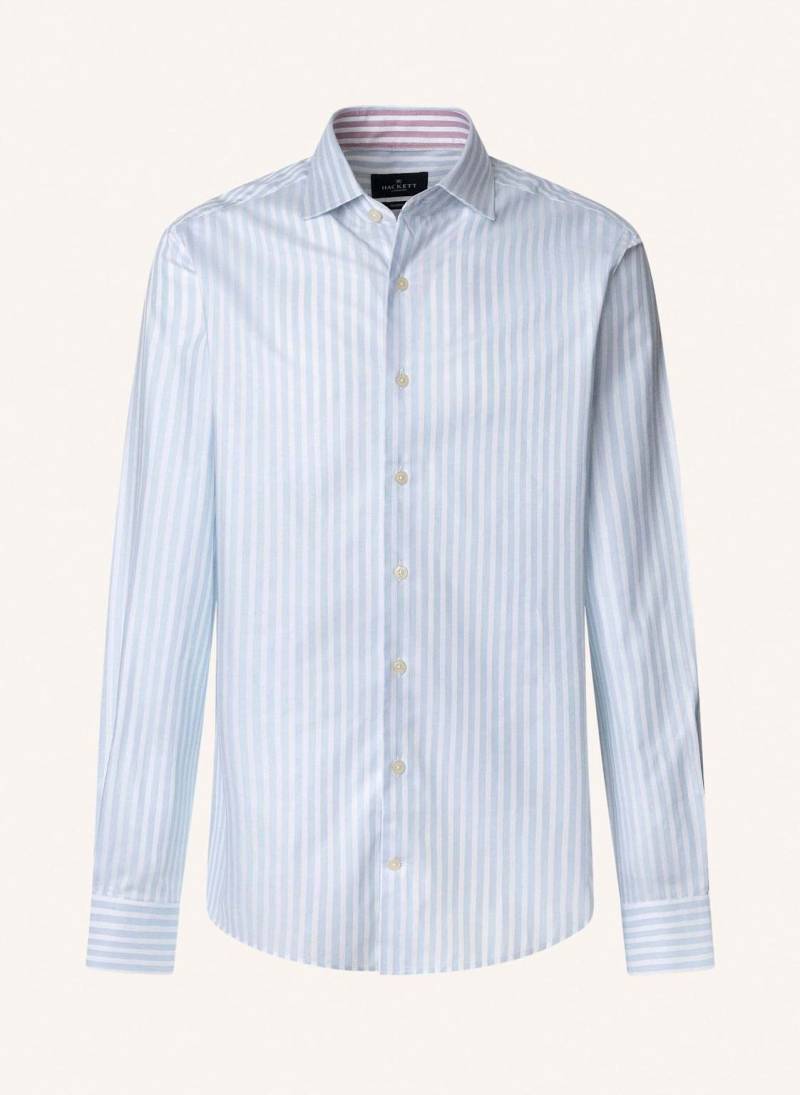 Hackett London Freizeithemd Melange Pinpoint Str blau von Hackett London