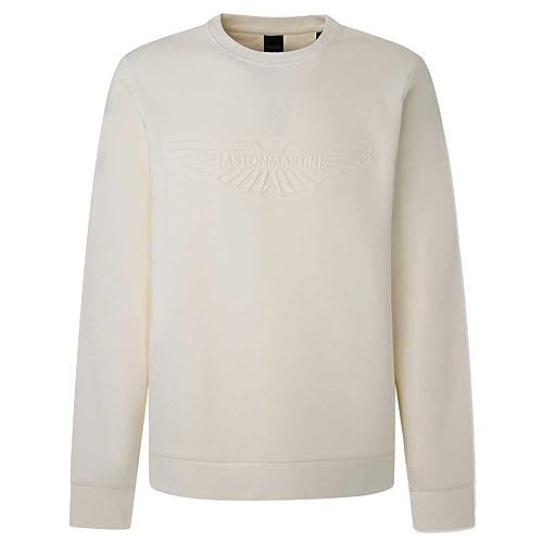 Hackett London Herren AM Embossed Crew Sweatshirt, Beige (Ecru), S von Hackett London