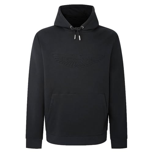 Hackett London Herren AM Embossed HDY Kapuzenpullover, Black (Black), L von Hackett London