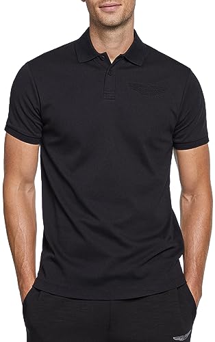 Hackett London Herren Am Emboss Bk Polo Polohemd, Schwarz (Black), XL von Hackett London