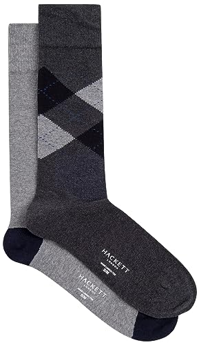 Hackett London Herren Argyle 2p Socken, Grau (Aschgrau), S von Hackett London