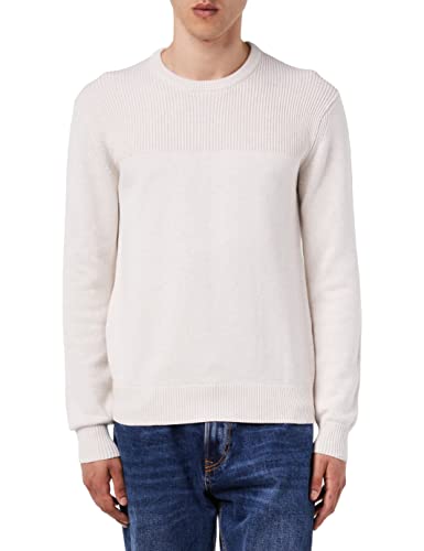 HACKETT LONDON Herren Cotton Rib Detail CRW Pullover, Natur, L von Hackett London