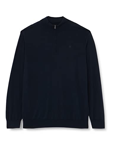 HACKETT LONDON Herren Cotton Silk Hzip Pullover, Navy, XXL von Hackett London