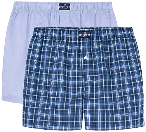 Hackett London Herren Ben Check Boxer 2P Boxershorts, Blue (Royal Blue), M von Hackett London