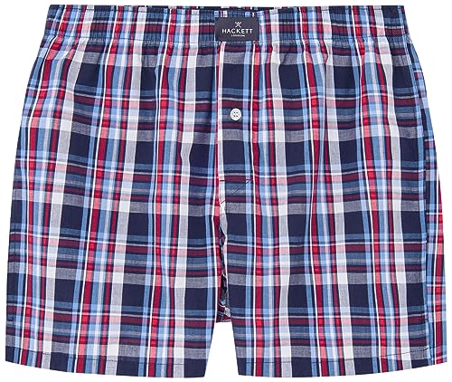 Hackett London Herren Bryan Check Boxer 2P Boxershorts, Blue (Blue), L (2er Pack) von Hackett London