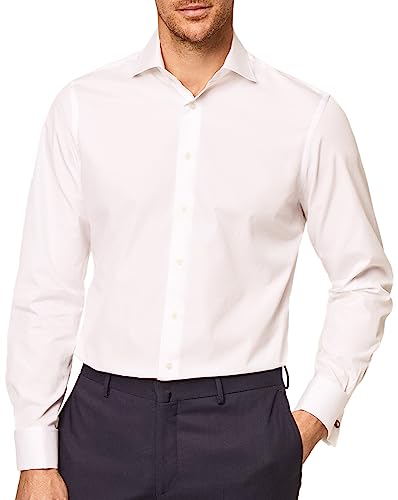 Hackett London Herren Businesshemd Poplin Classic Dc, Weiß (White 800), X-Large (Herstellergröße: 165) von Hackett London