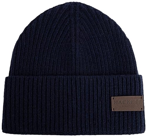 Hackett London Herren Cash Beanie-Mütze, blau (Marineblau), Einheitsgröße von Hackett London