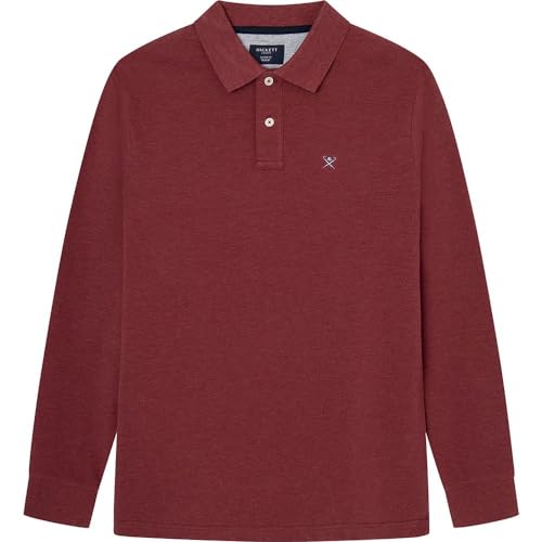 Hackett London Herren Classic FIT Logo LS Polo, Red (Dusty Red), XXL von Hackett London