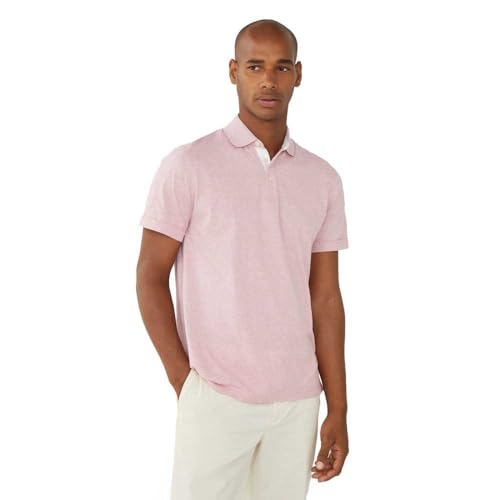 Hackett London Herren Cott Linen Filafil Polo, Pink (Pink), XS von Hackett London