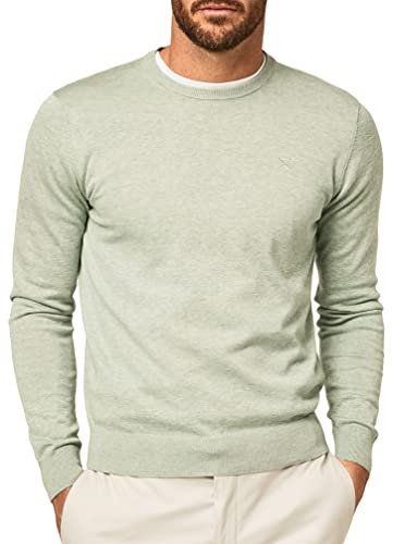 HACKETT LONDON Herren Cotton Silk Crew Pullover, Dusty Green, 3XL von Hackett London