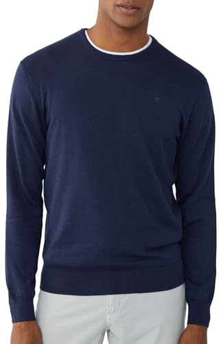 Hackett London Herren Cotton Silk Crew Strickwaren, Blue (Navy), L von Hackett London