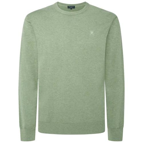 Hackett London Herren Cotton Silk Crew Strickwaren, Green (Sea Green), L von Hackett London