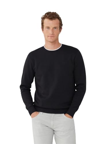 Hackett London Herren Double Knit Crew Sweatshirt, Black (Black), L von Hackett London