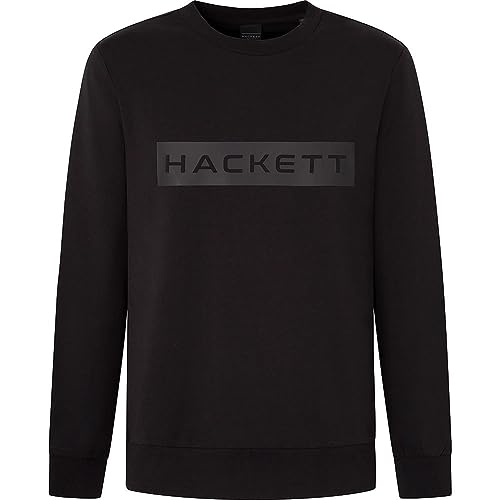 Hackett London Herren Essential SP Crew Sweatshirt, Black (Black), 3XL von Hackett London