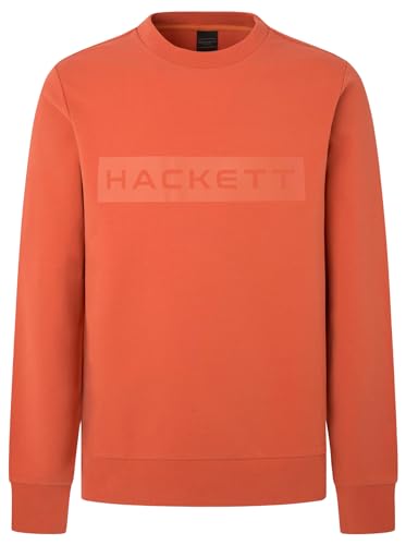 Hackett London Herren Essential SP Crew Sweatshirt, Orange (Orange), XXL von Hackett London