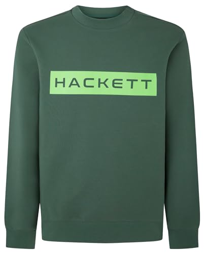Hackett London Herren Essential Sp Crew Sweatshirt, Green (Green/Grey), XXL von Hackett London