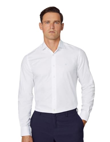 Hackett London Herren Essential Texture Hemd, White (White), XL von Hackett London