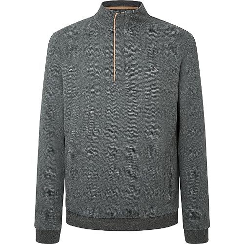 Hackett London Herren Fischgrätenmuster Hz Sweatshirt, Braun (Asphalt), L von Hackett London