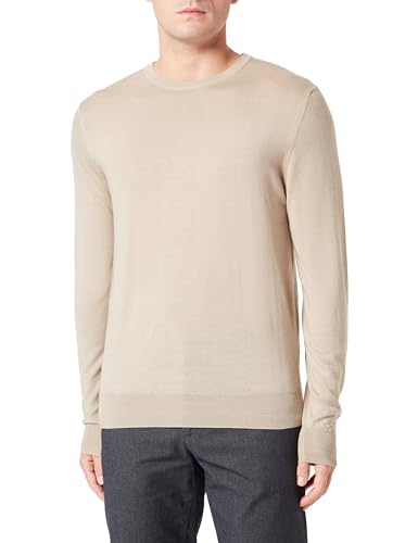 Hackett London Herren GMD Merino Silk Crew Pullover, Brown (Taupe Beige), 3XL von Hackett London