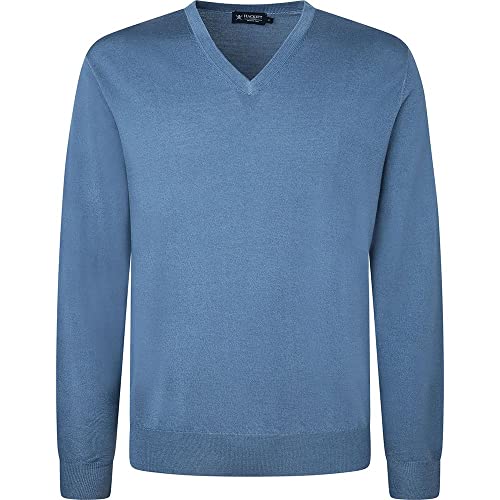 Hackett London Herren GMD Merino Silk V NCK Pullover, Blue (Chambray Blue), XXL von Hackett London