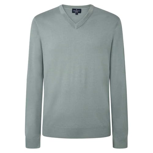 Hackett London Herren GMD Merino Silk V NCK Strickwaren, Blue (Aqua Sky), 3XL von Hackett London