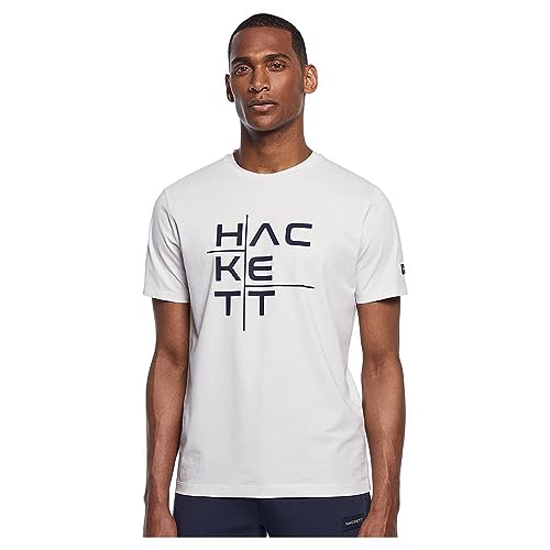 Hackett London Herren HS Cationic Graphic T-Shirt, White (White), M von Hackett London