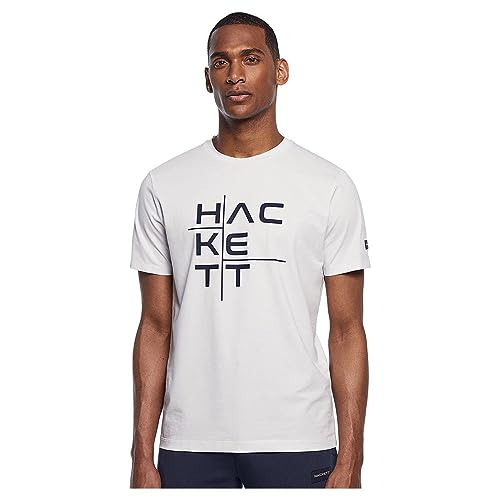 Hackett London Herren HS Cationic Graphic T-Shirt, White (White), XXL von Hackett London