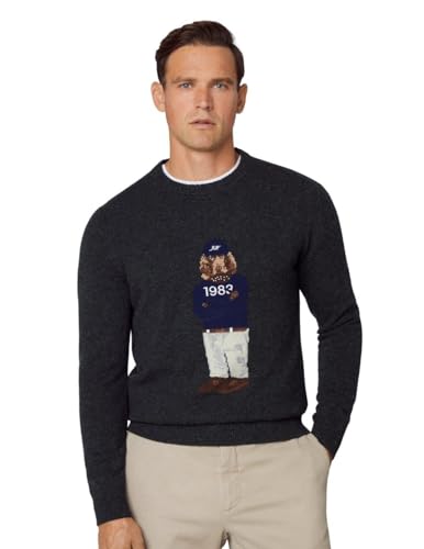 Hackett London Herren Harry Crew Pullover, Grau (Anthrazit), Medium von Hackett London