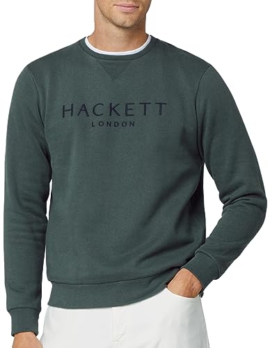 Hackett London Herren Heritage Crew Sweatshirt, Grün (dunkelgrün), XXL von Hackett London