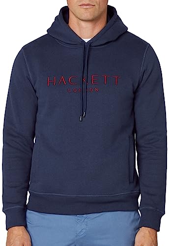 Hackett London Herren Heritage Hoody Kapuzenpullover, Blue (Navy), L von Hackett London