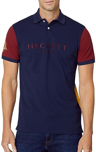 Hackett London Herren Heritage Multi Polo Polohemd, Blue (Navy), M von Hackett London